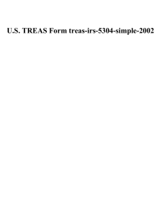 U.S. TREAS Form treas-irs-5304-simple-2002