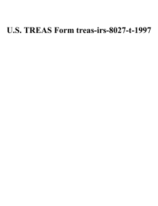 U.S. TREAS Form treas-irs-8027-t-1997