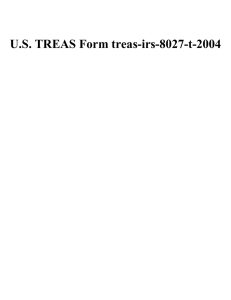 U.S. TREAS Form treas-irs-8027-t-2004