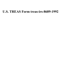 U.S. TREAS Form treas-irs-8689-1992