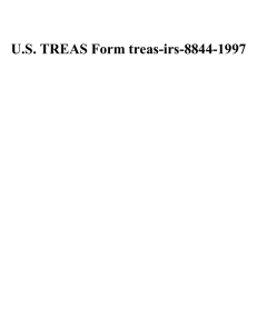 U.S. TREAS Form treas-irs-8844-1997