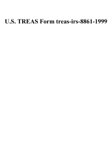 U.S. TREAS Form treas-irs-8861-1999