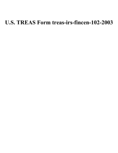 U.S. TREAS Form treas-irs-fincen-102-2003