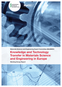 Knowledge and Technology Transfer in Materials Science and Engineering in Europe MatS