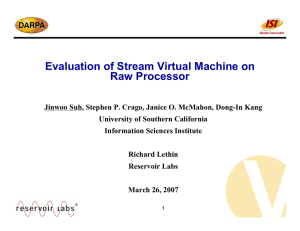 Evaluation of Stream Virtual Machine on Raw Processor