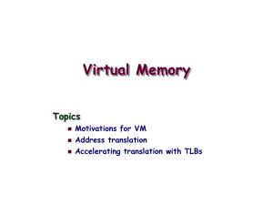 Virtual Memory Topics Motivations for VM Address translation