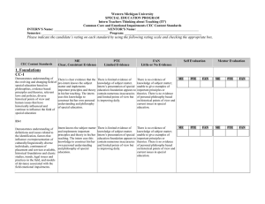 Western Michigan University SPECIAL EDUCATION PROGRAM Intern Teachers Thinking about Teaching (IT³)