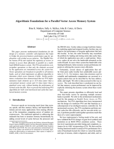 Algorithmic Foundations for a Parallel Vector Access Memory System