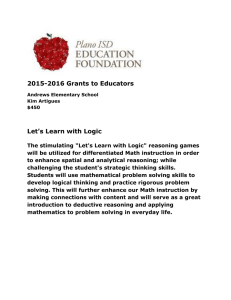 2015-2016 Grants to Educators Let’s Learn with Logic