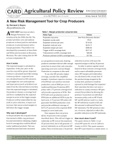 A A New Risk Management Tool for Crop Producers