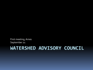 WATERSHED ADVISORY COUNCIL First meeting, Ames September 21