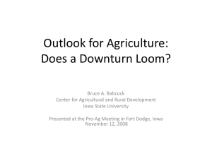 Outlook for Agriculture: Does a Downturn Loom?