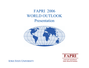 FAPRI  2006 WORLD OUTLOOK Presentation FAPRI