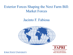 Exterior Forces Shaping the Next Farm Bill: Market Forces Jacinto F. Fabiosa FAPRI