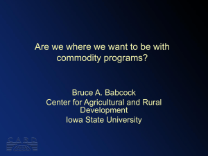 Are we where we want to be with commodity programs?