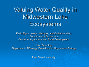 Valuing Water Quality in Midwestern Lake Ecosystems