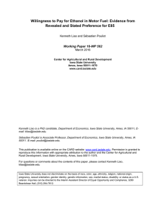 Willingness to Pay for Ethanol in Motor Fuel: Evidence from