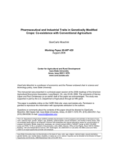 Pharmaceutical and Industrial Traits in Genetically Modified
