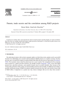 Patents, trade secrets and the correlation among R&amp;D projects