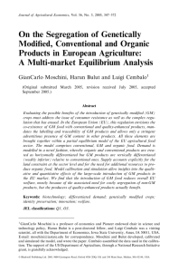 On the Segregation of Genetically Modiﬁed, Conventional and Organic