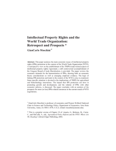 Intellectual Property Rights and the World Trade Organization: Retrospect and Prospects *