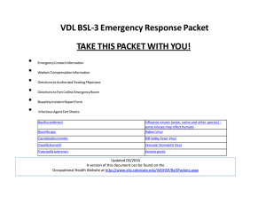 VDL BSL‐3 Emergency Response Packet  TAKE THIS PACKET WITH YOU!  •