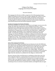 College of San Mateo Language Arts Division Workplan