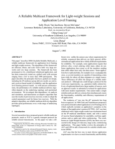 A Reliable Multicast Framework for Light-weight Sessions and Application Level Framing