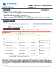 Limited FSA Medical Reimbursement Claim Form