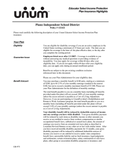 Plano Independent School District Educator Select Income Protection Plan Insurance Highlights