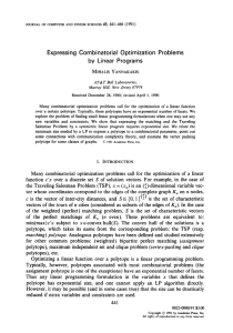 Expressing  Combinatorial Optimization Problems by  Linear  Programs