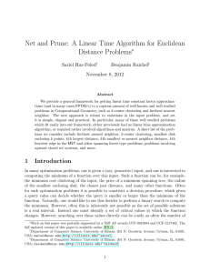 Net and Prune: A Linear Time Algorithm for Euclidean Distance Problems ∗