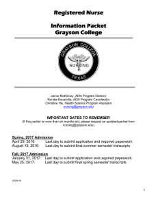 Registered Nurse  Information Packet Grayson College