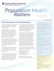 Matters The Generation of Transformation GUEST EDITORIAL