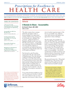H E A LT H   C A R... Prescriptions for Excellence in Editorial A Remedy for Blame – Accountability