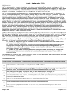 Grade 1 Mathematics TEKS