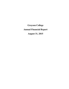 Grayson College Annual Financial Report August 31, 2015