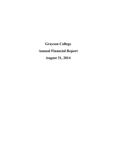 Grayson College Annual Financial Report August 31, 2014