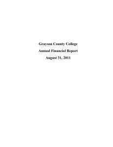 Grayson County College Annual Financial Report August 31, 2011