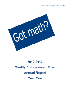 2012-2013 Quality Enhancement Plan Annual Report Year One