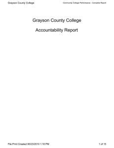 Grayson County College Accountability Report File Print Created 06/23/2010 1:16 PM