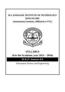 SYLLABUS (For the Academic year 2015 – 2016)