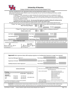 University of Houston Campus Solutions System Security Access Request Form