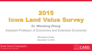 2015 Iowa Land Value Survey Dr. Wendong Zhang