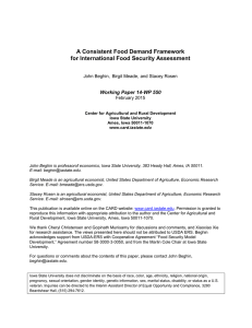 A Consistent Food Demand Framework for International Food Security Assessment