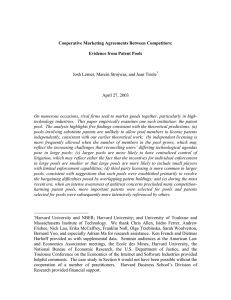 Cooperative Marketing Agreements Between Competitors:  Evidence from Patent Pools