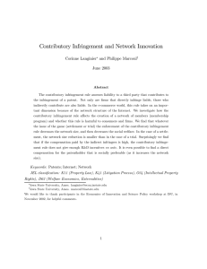 Contributory Infringement and Network Innovation Corinne Langinier and Philippe Marcoul June 2003