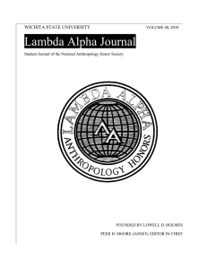 Lambda Alpha Journal WICHITA STATE UNIVERSITY
