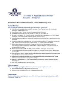 Associate in Applied Science Human  Services – Outcomes