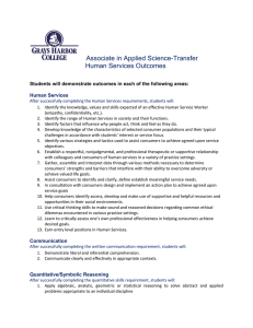 Associate in Applied Science-Transfer  Human Services Outcomes